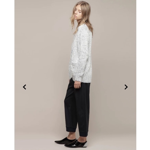 3.1 PHILLIP LIM Double Collar V-Neck Marled Yarn Wool Blend Cardigan chunky knit - Picture 12 of 16